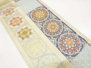 アンティーク　華紋に七宝模様織り出し袋帯（材料）